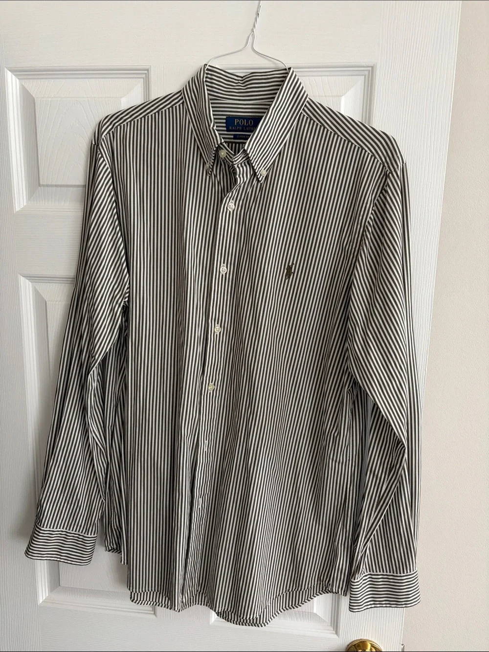 Polo by Ralph Lauren Olive & White Striped Button-Down Shirt